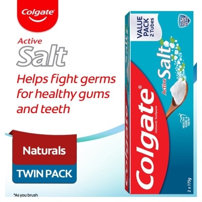 COLGATE Colgate Active Salt Natural Toothpaste 175g Twin Pack