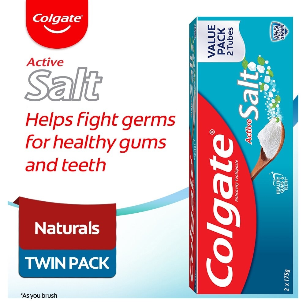 Colgate Active Salt Natural Toothpaste 175g Twin Pack