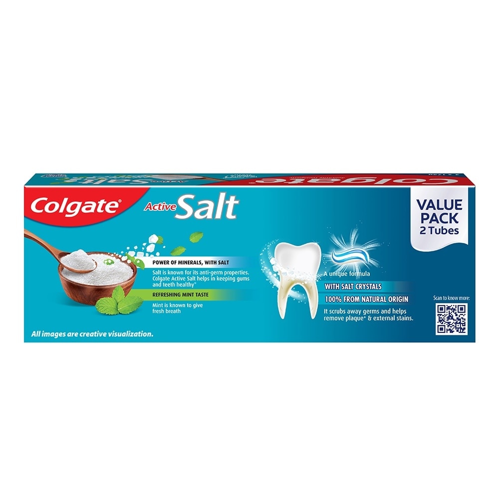 Colgate Active Salt Natural Toothpaste 175g Twin Pack