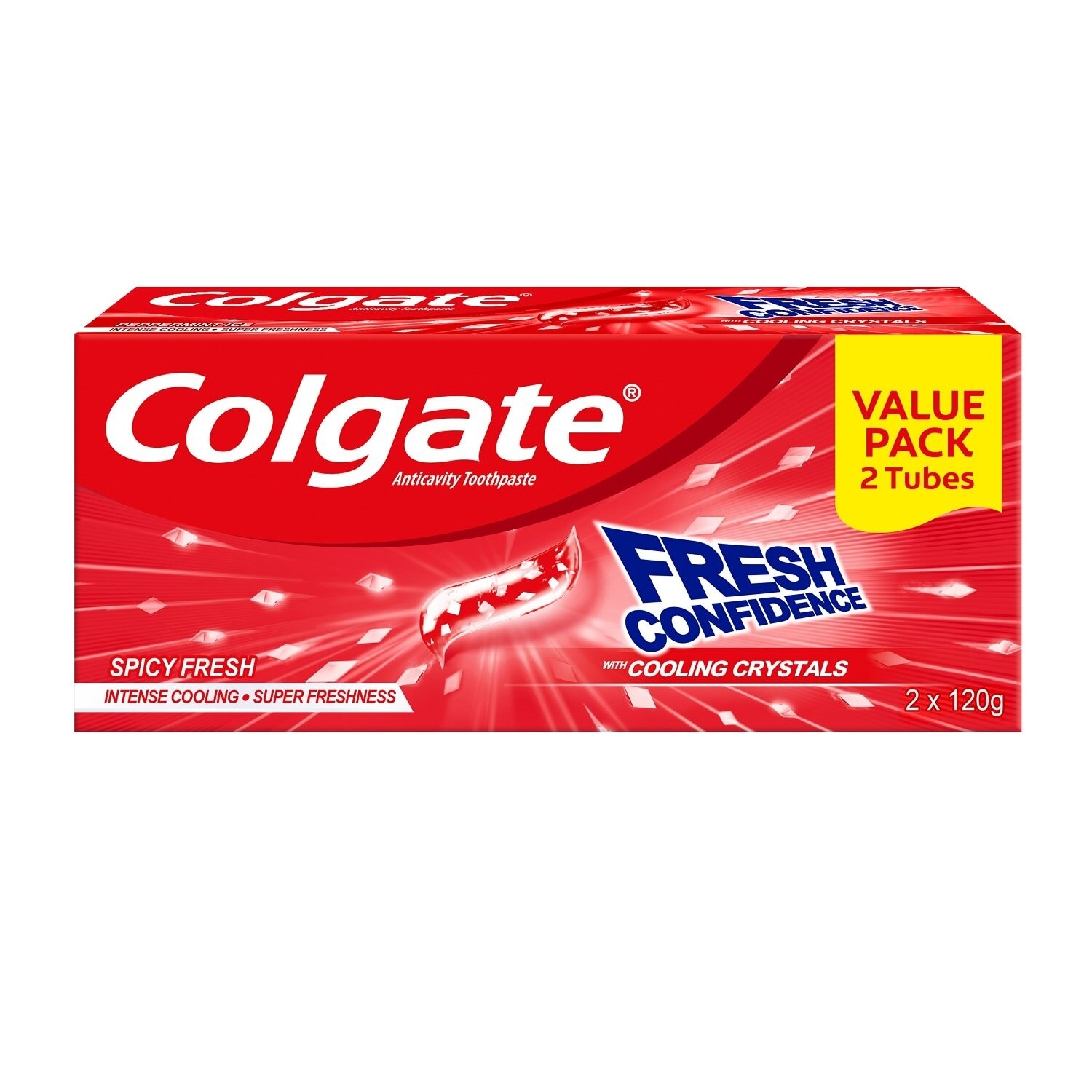 Fresh Confidence Spicy Fresh Toothpaste for Fresh Breath 120g Twin Pack