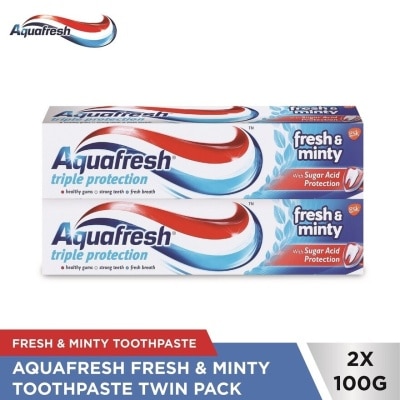 AQUAFRESH Fresh and Minty Toothpaste 100ml Twin Pack