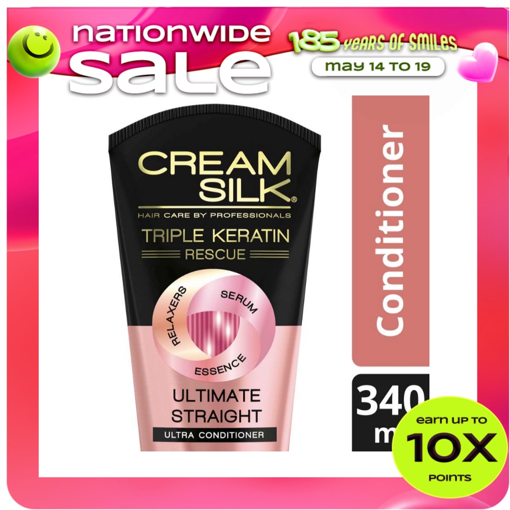 Cream Silk Triple Keratin Rescue Conditioner Ultimate Straight 340ML