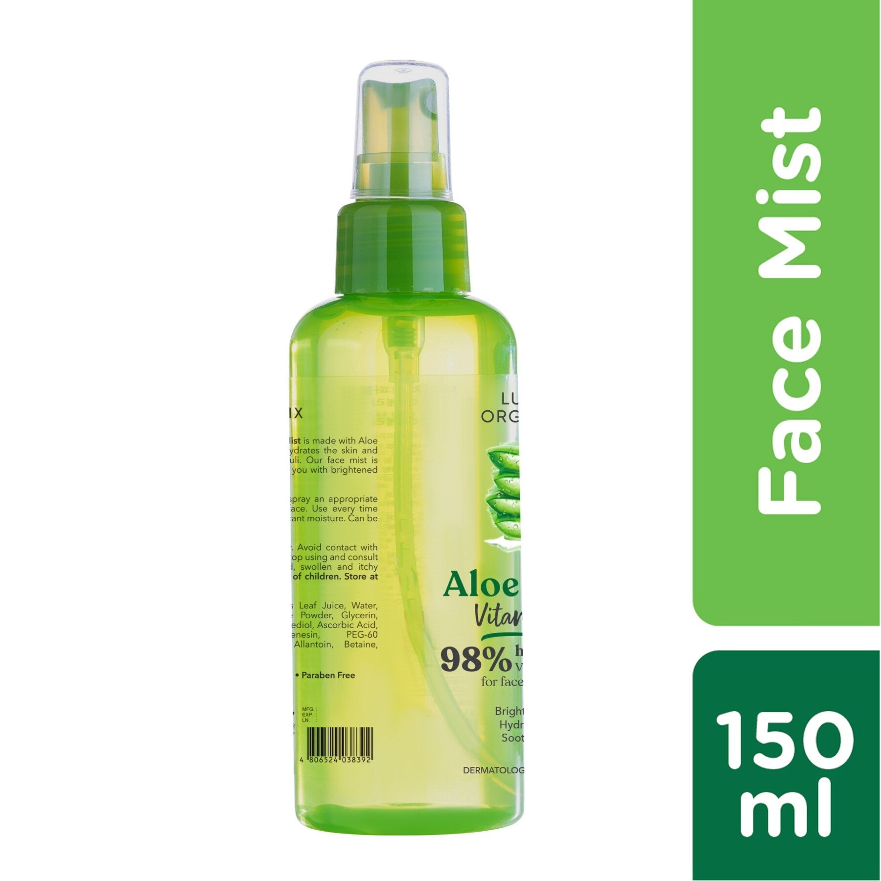 Luxe Organix 98% Aloe Vera Vitamin C hydrabright Vitamin Water 150ml