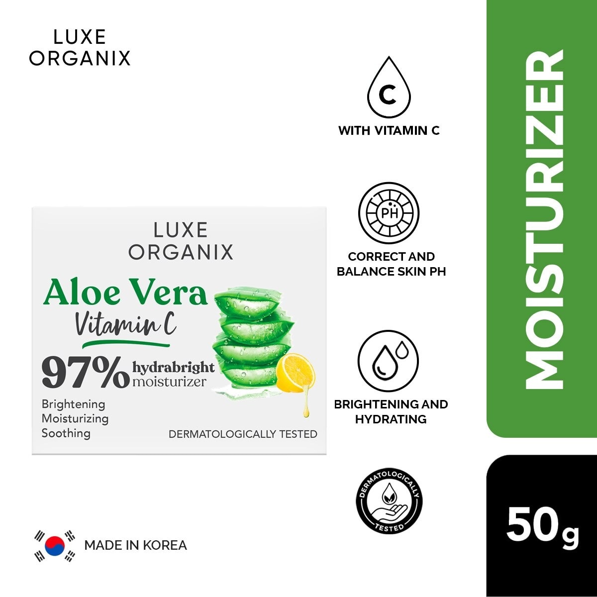 Luxe Organix 97% Aloe Vera Vitamin C Hydrabright Moisturizer 50g