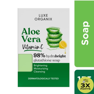 LUXE ORGANIX Luxe Organix 98% Aloe Vera Vitamin C Hydrabright Glutathione Soap 135g