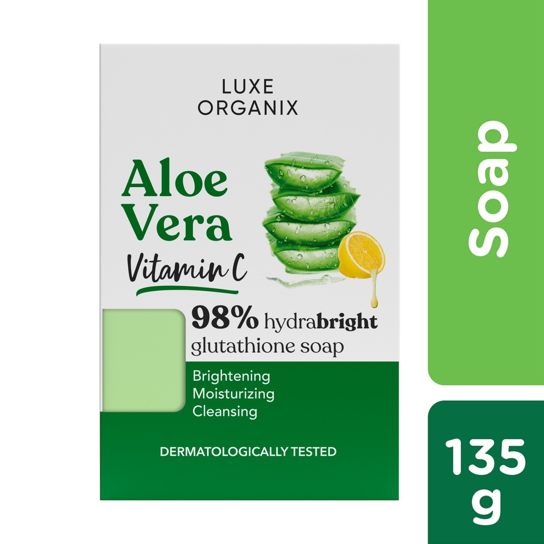 Luxe Organix 98% Aloe Vera Vitamin C Hydrabright Glutathione Soap 135g