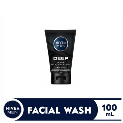 NIVEA MEN Facial Wash Deep Oil Clear with Black Essences Mud Foam 100g