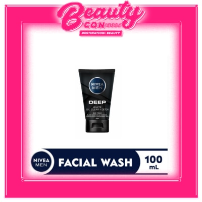 NIVEA MEN Facial Wash Deep Oil Clear with Black Essences Mud Foam 100g