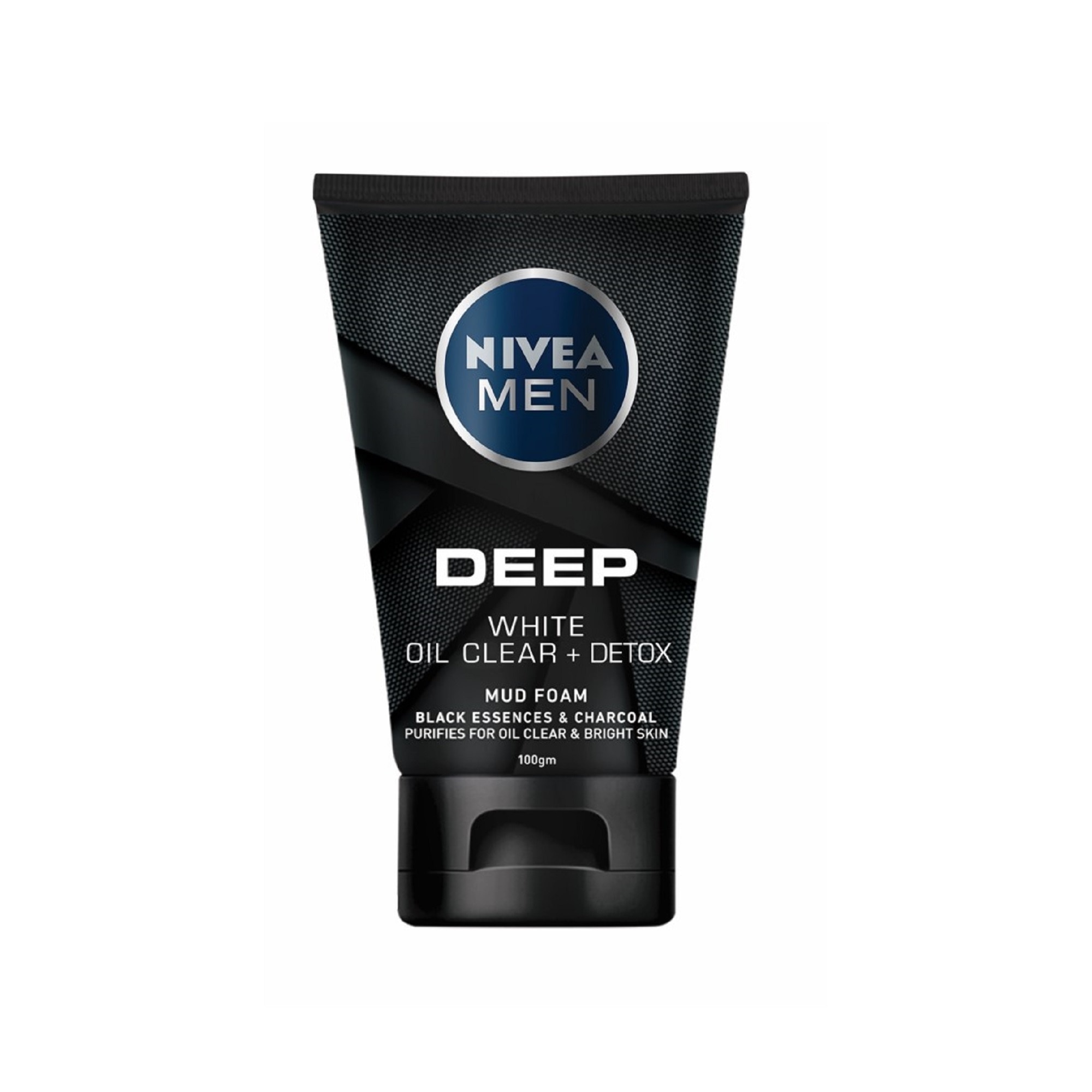 MEN Facial Wash Deep Oil Clear with Black Essences Mud Foam 100g