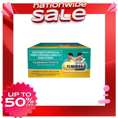 TUSERAN Tuseran Forte (Dextromethorpan Hydrobromide + Phenylpropanolamine Hydrochloride + Paracetamol) 1 Capsule