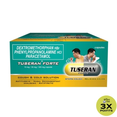 TUSERAN Tuseran Forte (Dextromethorpan Hydrobromide + Phenylpropanolamine Hydrochloride + Paracetamol) 1 Capsule