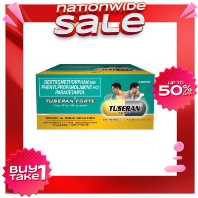 TUSERAN Tuseran Forte (Dextromethorpan Hydrobromide + Phenylpropanolamine Hydrochloride + Paracetamol) 1 Capsule