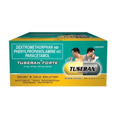TUSERAN Tuseran Forte (Dextromethorpan Hydrobromide + Phenylpropanolamine Hydrochloride + Paracetamol) 1 Capsule