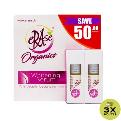 ERASE Organics Whitening Serum 7ml x 2s Save Php 50