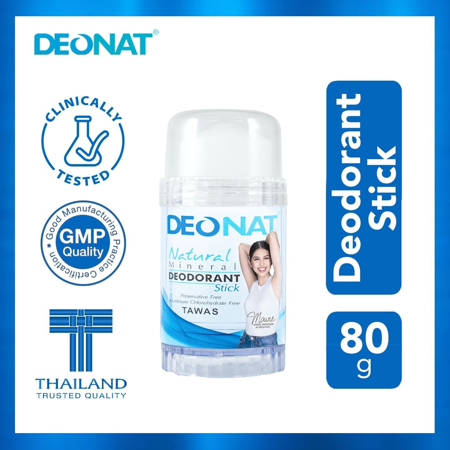 Natural Mineral Deodorant Stick 80g