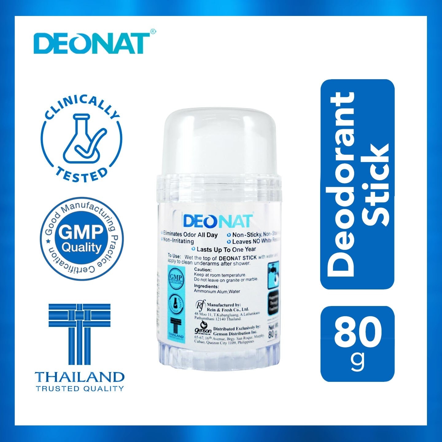 Natural Mineral Deodorant Stick 80g