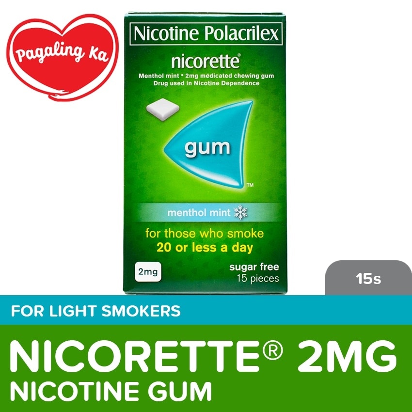 Nicorette Menthol Mint Nicotine Gum 2mg 15s - Quit Smoking