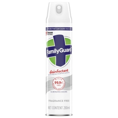 FAMILYGUARD Fragrance Free Disinfectant Room and Multisurface Aerosol Spray 280ml