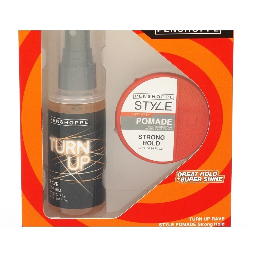 Turn Up Rave 60ml + Style Strong Hold Pomade 25ml - Save 35.00