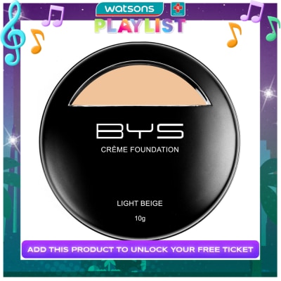 BYS Foundation Cream W/Sponge - Light Beige