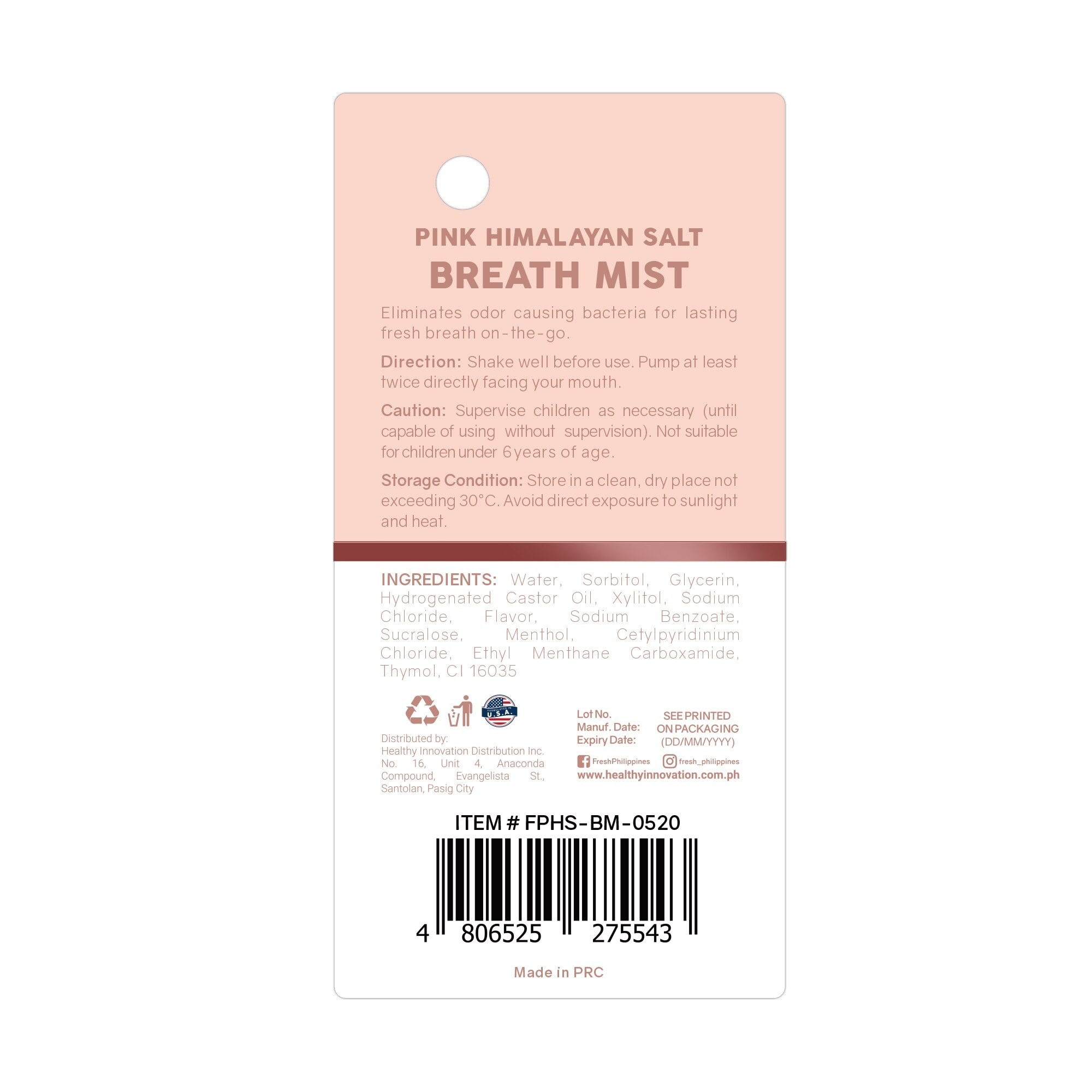 Pink Himalayan Salt Breath Mist 10ml