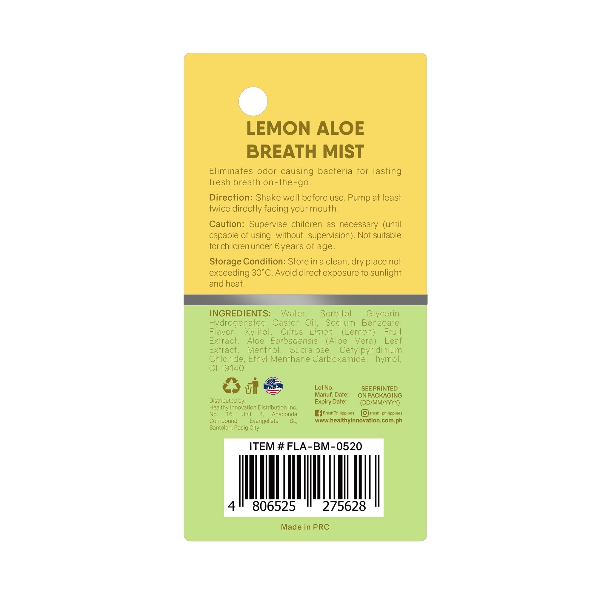 Lemon Aloe Breath Mist 10ml