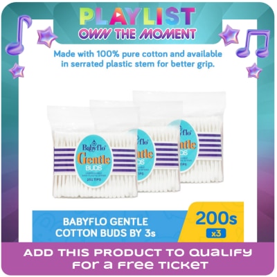 BABYFLO - Babyflo Gentle Buds Plastic White 200s 2+1