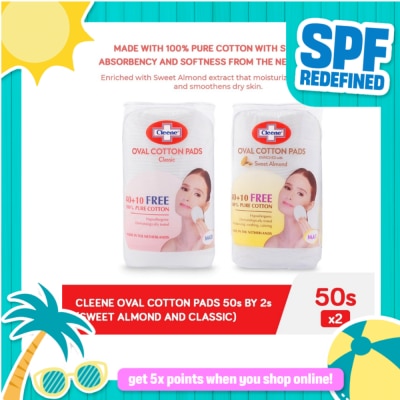CLEENE - Oval Pads Classic and Sweet Almonds 50s x 2 packs