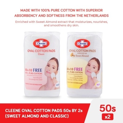 CLEENE Oval Pads Classic and Sweet Almonds 50s x 2 packs