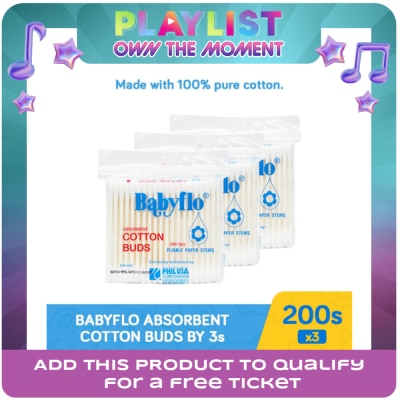 BABYFLO - Babyflo Cotton Buds Paper Stem 200 Tips 3s