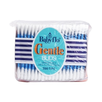 BABYFLO Gentle Buds Plastic Blue 200s 4 Packs