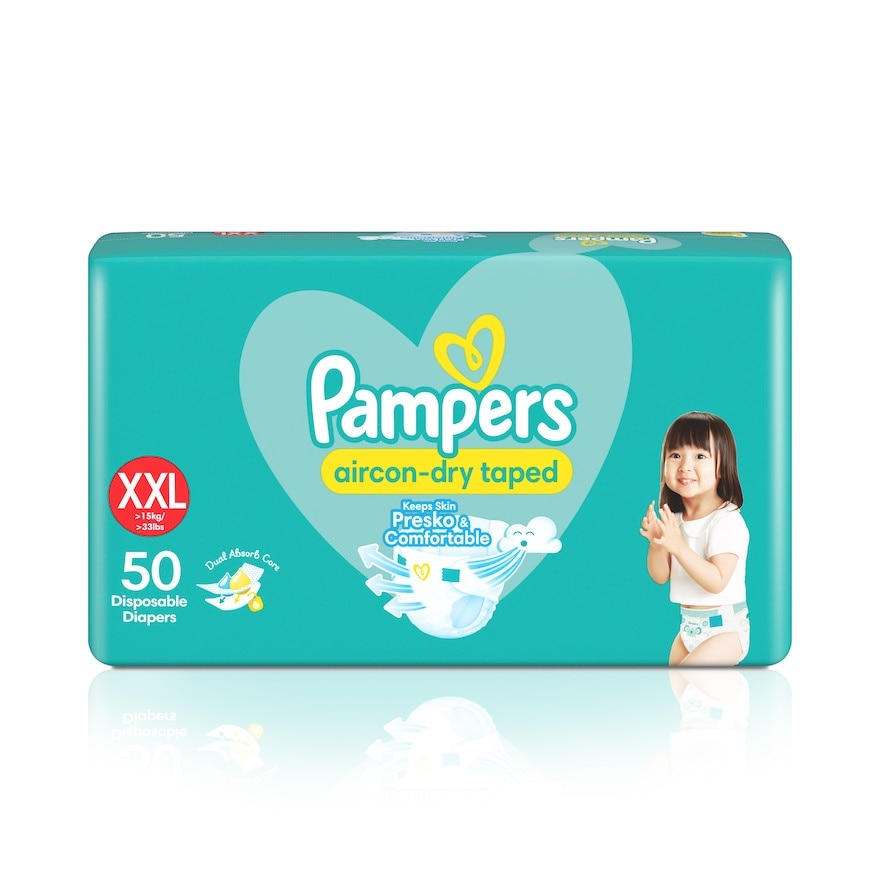 PAMPERS Baby Dry Taped Diapers Extra Extra Large (35+ lbs) 50s