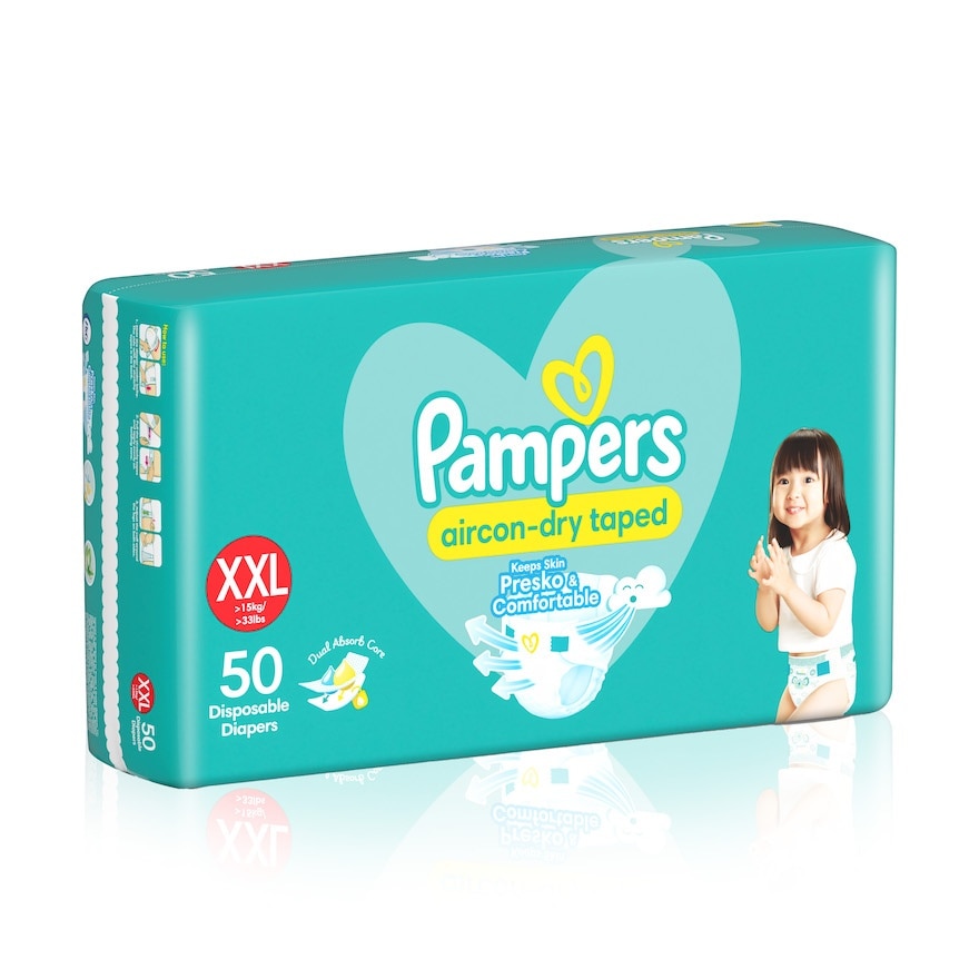 PAMPERS Baby Dry Taped Diapers Extra Extra Large (35+ lbs) 50s