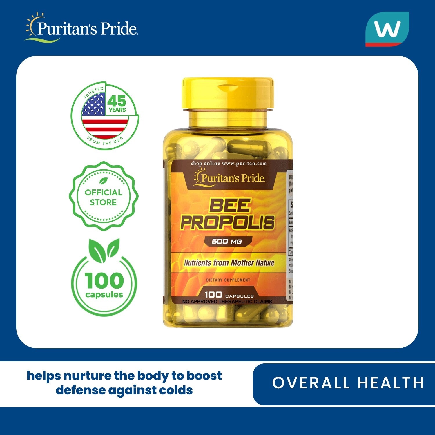 Bee Propolis 500 mg 100 capsules