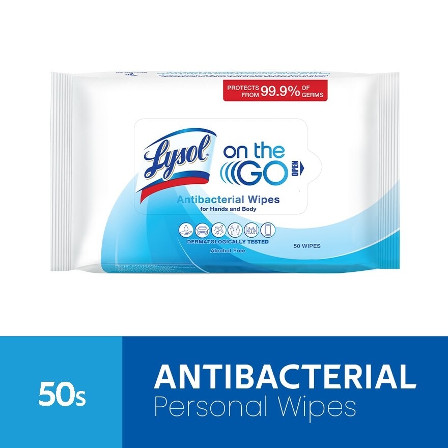 LYSOL On The Go Antibacterial Wipes 50S