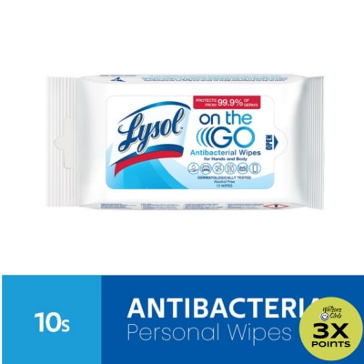 LYSOL LYSOL On The Go Antibacterial Wipes 10S