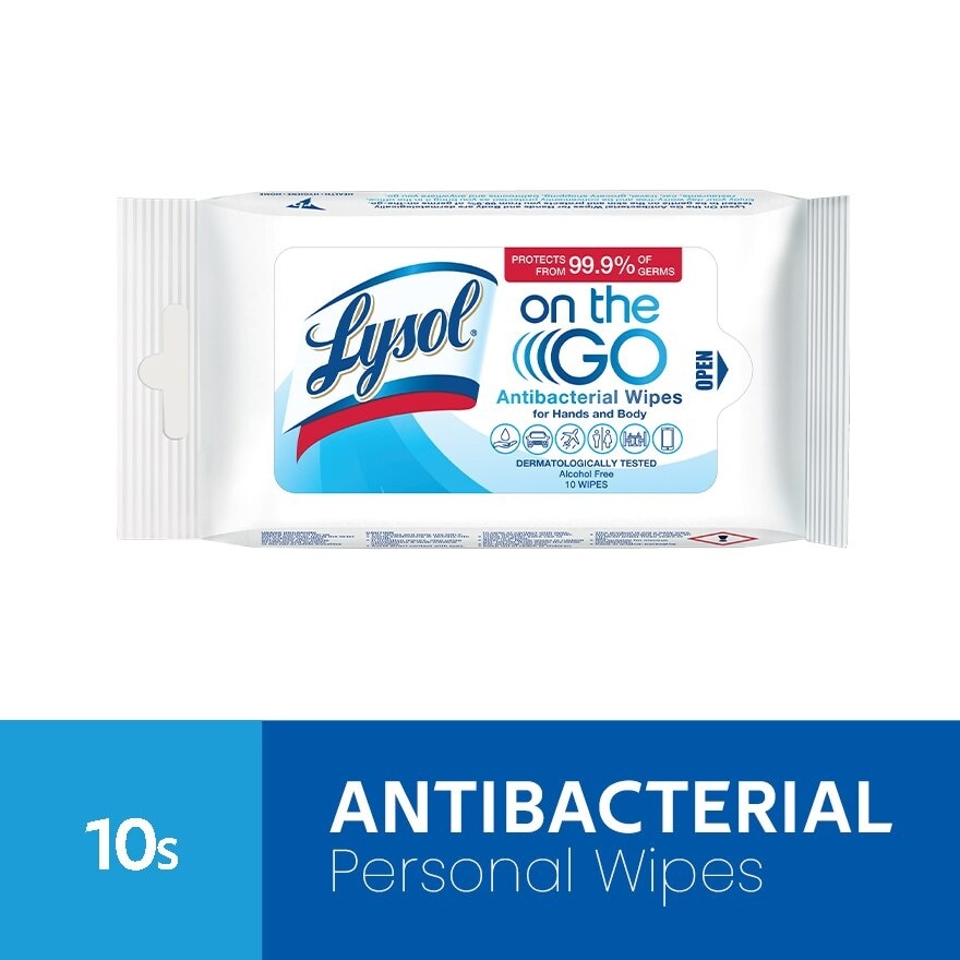 LYSOL On The Go Antibacterial Wipes 10S