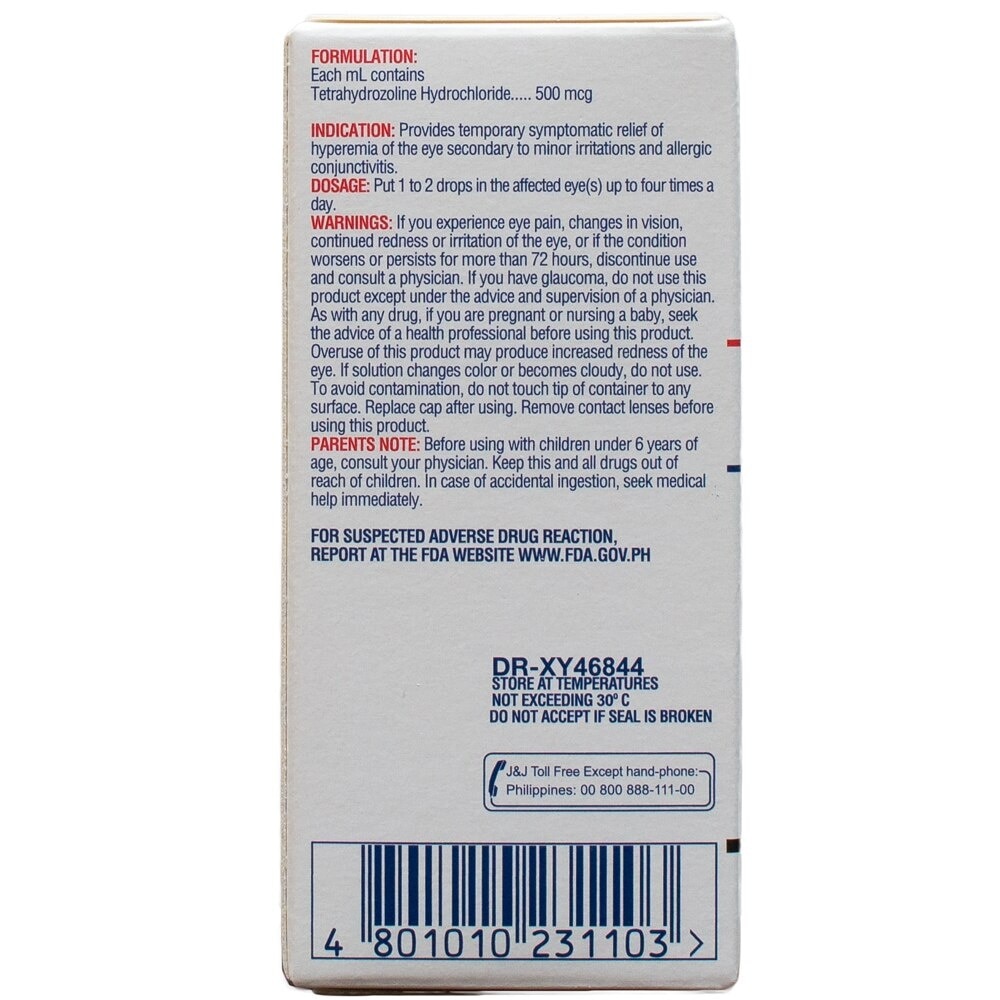 Visine Eye Drops 15ml - for Red Eyes, Dry Eyes