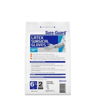 SURE GUARD Sureguard Sterile Latex Gloves Size 6 5