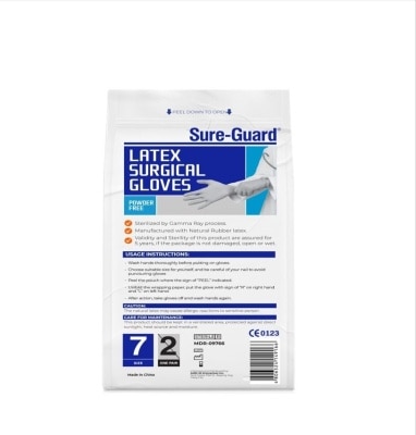 SURE GUARD Sureguard Sterile Latex Gloves Size 7