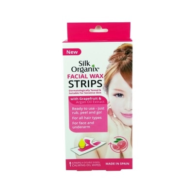 SILK Facial Wax Strips with Grapefruit & Argan Oil Extract