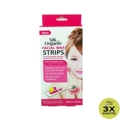 SILK Facial Wax Strips with Grapefruit & Argan Oil Extract