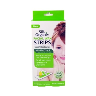 SILK Facial Wax Strips with Aloe Vera & Almond Extract