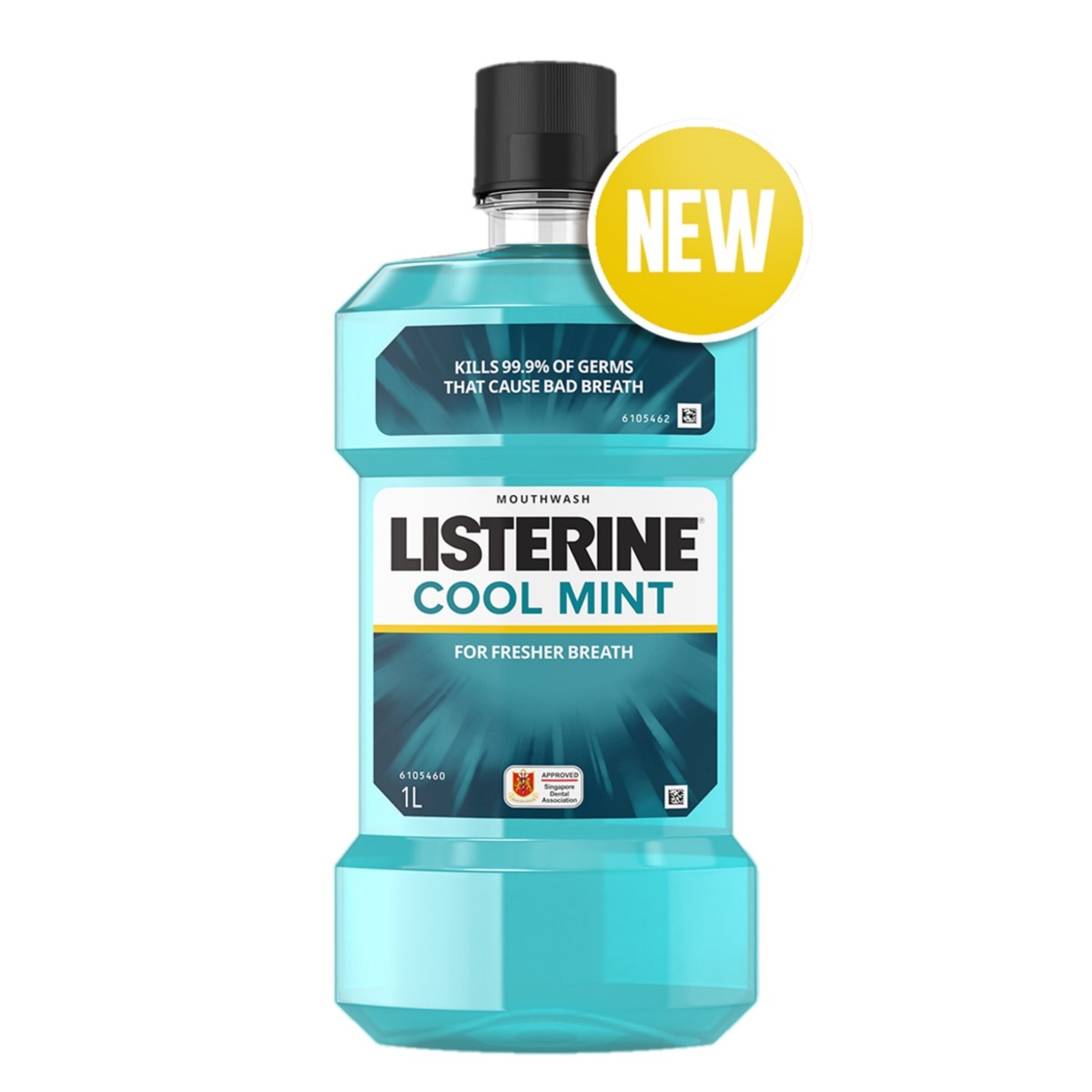 Listerine Cool Mint Mouthwash 1L - Oral Care, Mint Fresh to Fight Bad Breath, Toothbrush Routine