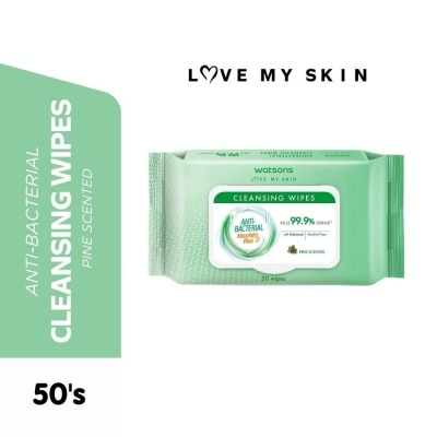 WATSONS Antibacterial Cleansing Wipes Pine Scented 50s