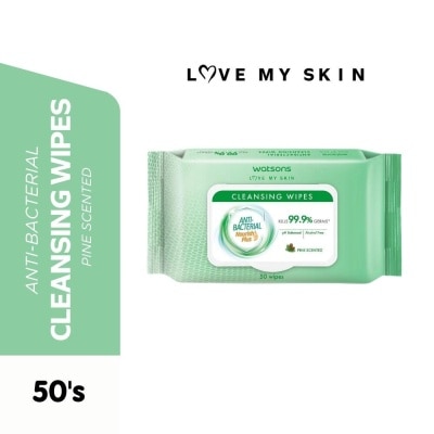 WATSONS Antibacterial Cleansing Wipes Pine Scented 50s