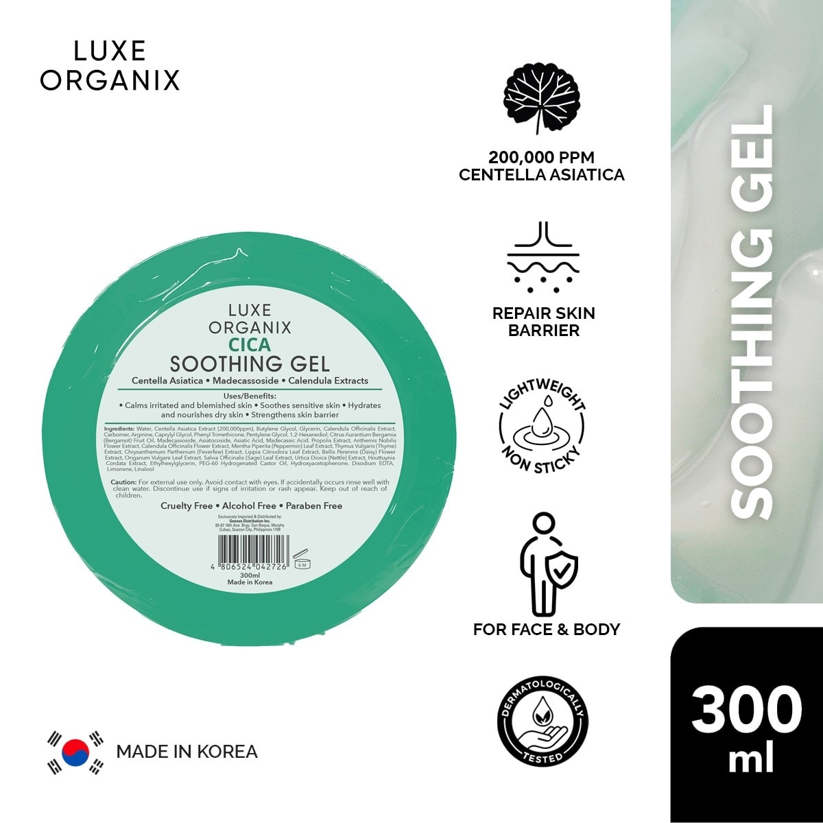 Luxe Organix Cica Soothing Gel 300ml