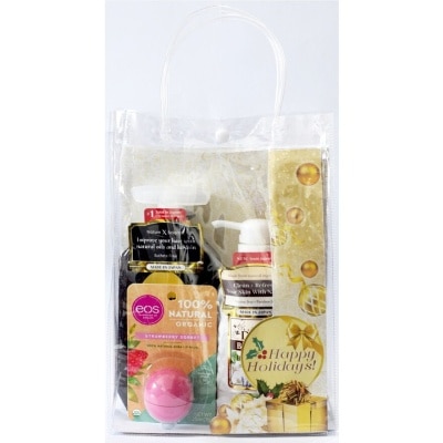 MOIST DIANE Gift Pack 1 - Extra Damage Repair Shampoo 450ml - Diane Botanical Deep Moist Body Soap 500ml - And Eos Strawberry Sorbet Lip Balm 7g Bundle