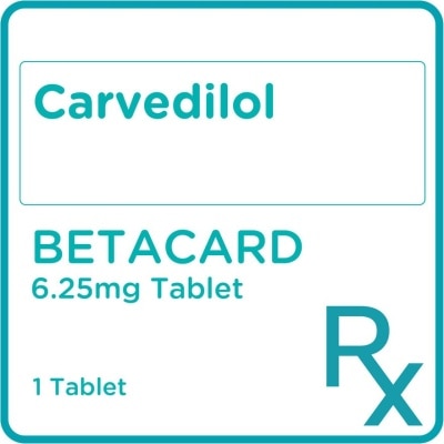 BETACARD Carvedilol 6.25mg 1 Tablet [Prescription Required]