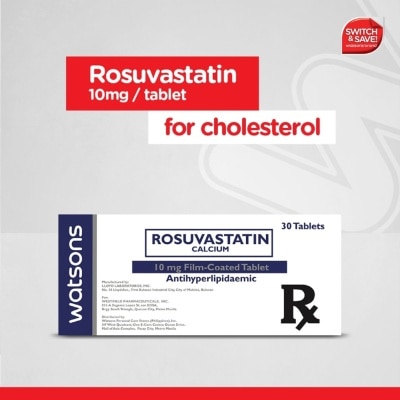 WATSONS GENERICS Rosuvastatin Calcium 10mg 1 Film-Coated Tablet [PRESCRIPTION REQUIRED]